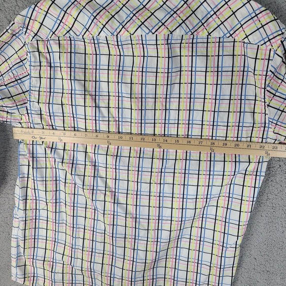 Rocawear Shirt Men's XL White Colorful Plaid Button Down Long Sleeve - Picture 8 of 11
